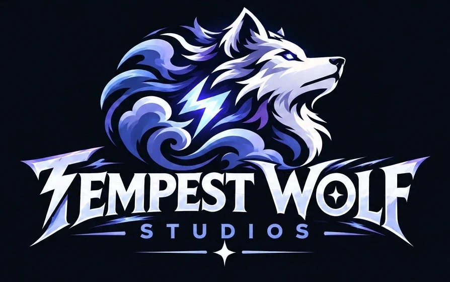 Studio lockup: The Tempest Wolf lockup